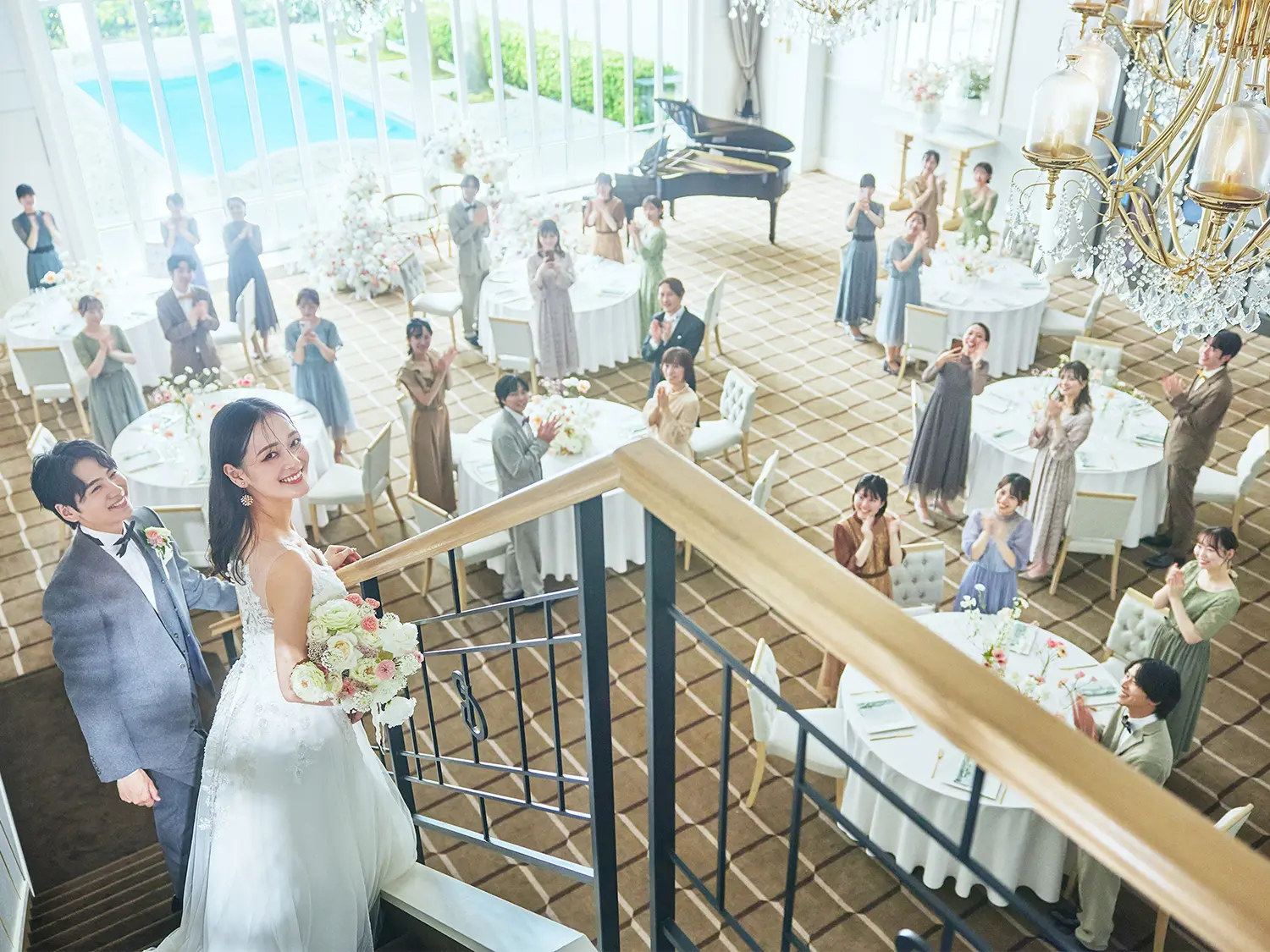 寛ぎと上品な可愛らしさを持つパーティ会場「プールヴィラ」