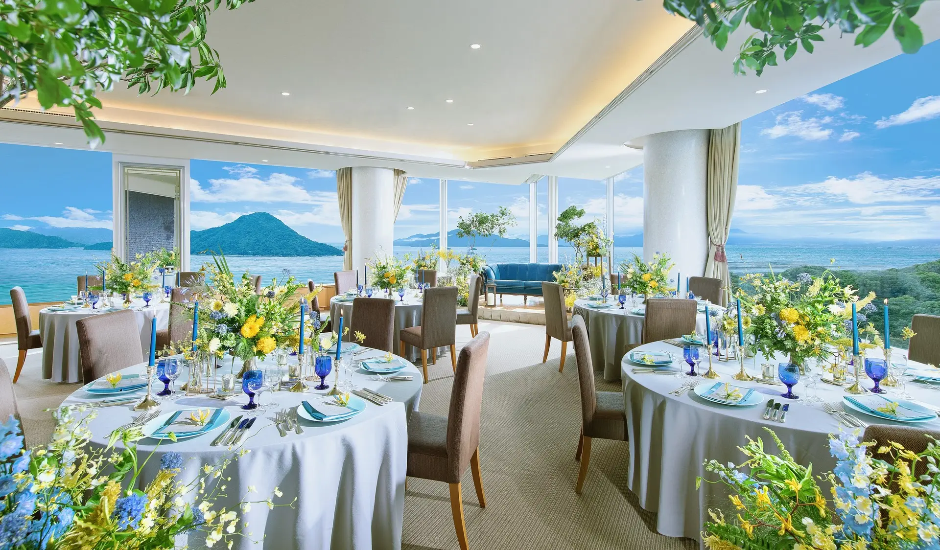 オーシャンビューのプライベートルームは４タイプから選べるのも魅力。